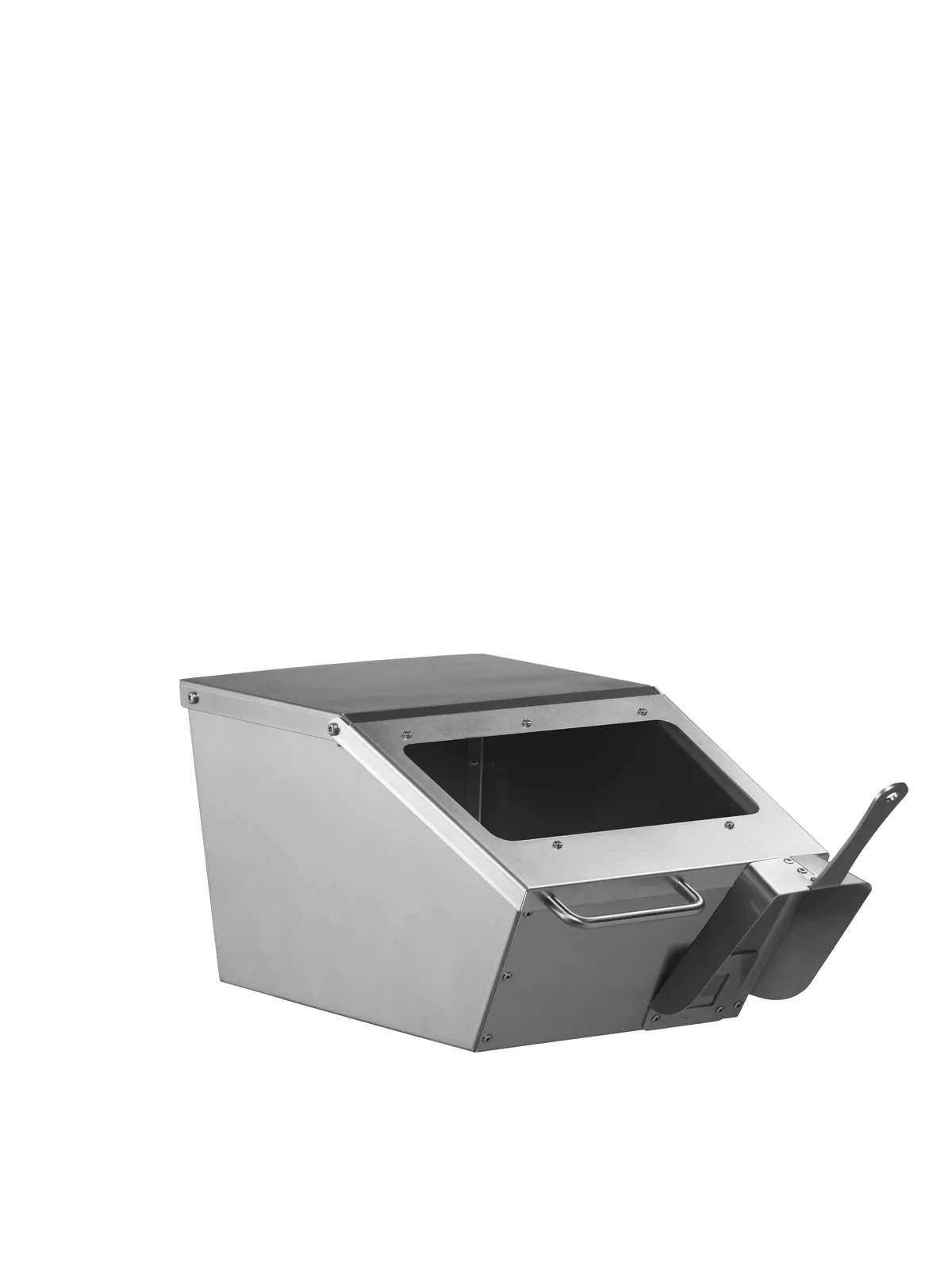 Bac inox fermé avec pelle inox optionnelle — compatible lave-vaisselle professionnel